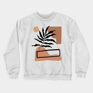 Minimal Modern  Abstract Shapes  leave  Warm Tones  Design Crewneck Sweatshirt